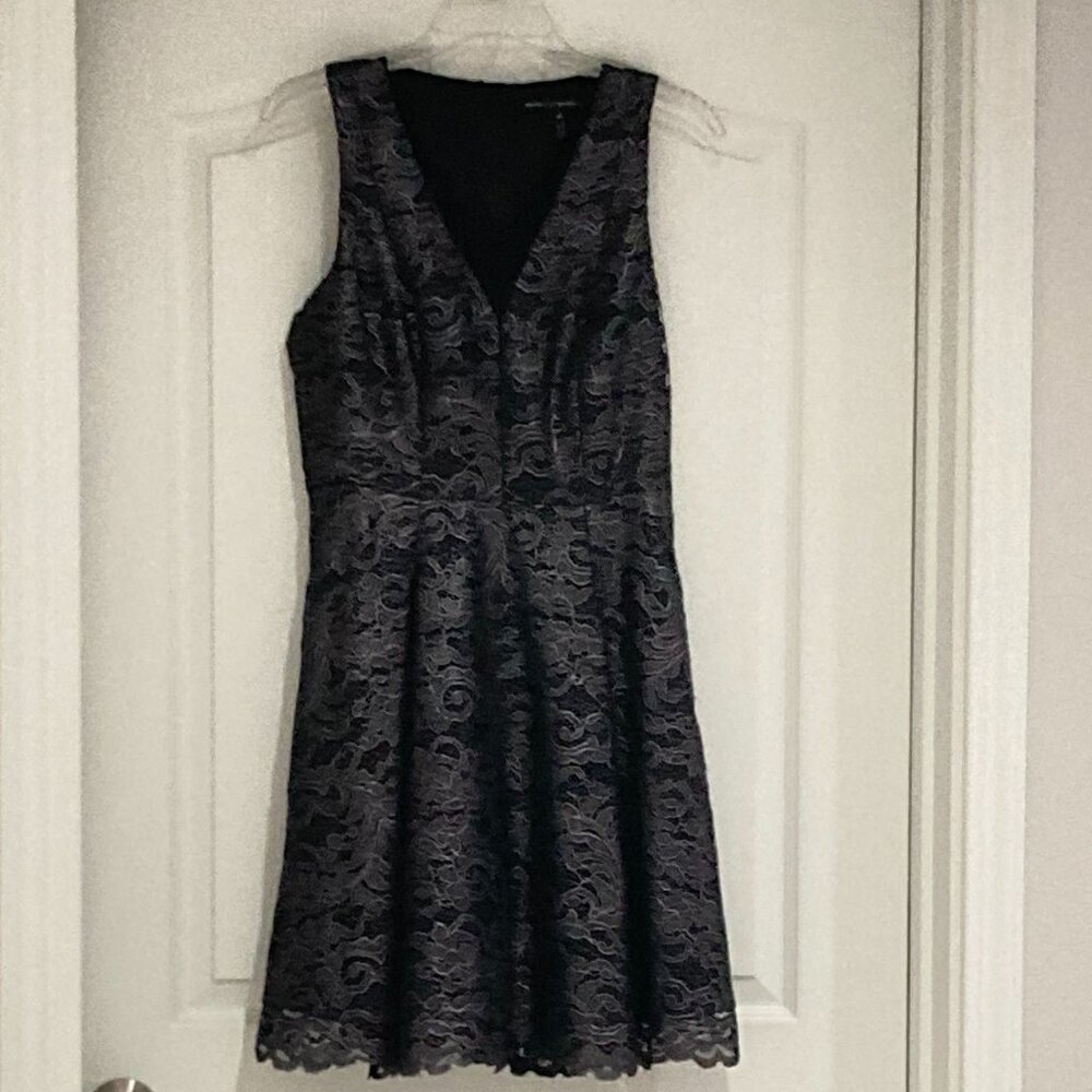 White House Black Market Dress, Dark Metallic Gray, Size 6P